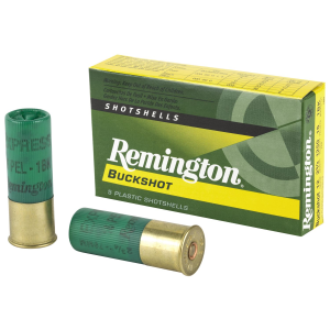 REMINGTON Express, 12 Gauge, 2.75 In, 1 Buck, Buckshot, 16 Pellets, 5 Round Box 20624