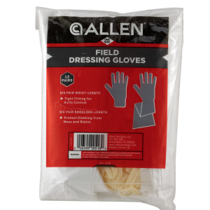 Allen 516 Field Dressing Gloves Clear Shoulder/Wrist Latex OSFA 6 Pair of each - Allen
