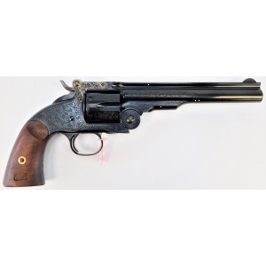 Taylors & Company 550643 Top Break Schofield 45 Colt (LC) Caliber with 7 Barrel, 6rd Capacity Cylinder, Overall Blued Engraved Finish Steel & Walnut Grip
