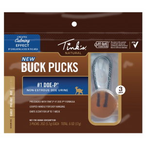 Tinks W6341 #1 Doe-P Buck Pucks Deer Attractant Doe Urine Scent Hang 3 Pack