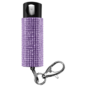 SKYLINE USA INC PSGDBOLV Pepper Spray Bling-It-On 18% OC/UV Dye Range 16ft 0.50oz Lavender Includes Keychain - Guard Dog