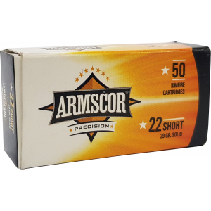 ARMSCOR 50415 Precision 22 Short 29 Gr Solid Point 50 Per Box/ 100 Cs