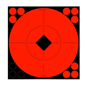 Birchwood Casey 33916 Target Spots Self-Adhesive Paper Black/Red 8 in Bullseye Includes Pasters 8 Per Pkg