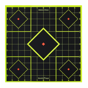 Birchwood Casey 34105 Shoot-N-C Reactive Target 8 in Black/Yellow Self-Adhesive Paper Pistol/Rifle Chartreuse 6 Targets Includes Pasters