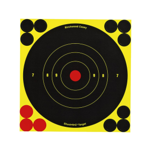 Birchwood Casey 34512 Shoot-N-C Reactive Target Self-Adhesive Paper Black/Yellow 6 in Bullseye Includes Pasters 12 PK