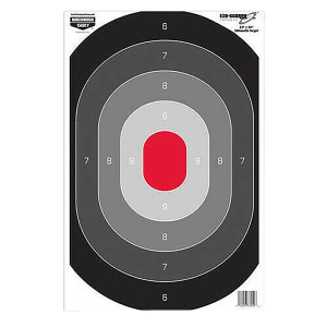 Birchwood Casey 37053 EZE-Scorer Silhouette Oval Target Hanging Paper All Firearms 23 in x 35 in Black/Gray/Red 5 Targets