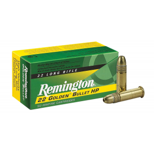 REMINGTON Ammunition 21008 Golden Bullet Rimfire 22 Lr 36 Gr Plated Hollow Point 50 Per Box/ 100 Cs