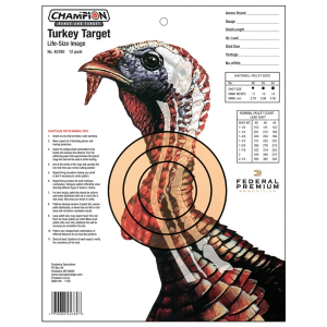 Champion Targets 45780 LifeSize Turkey Pistol/Rifle Hanging Paper Target 14 in x 18 in Multi-Color 12 Pack