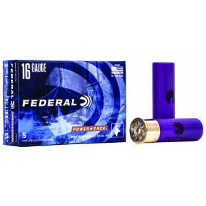 FEDERAL F164rs Power-shok Shotshell 16 Gauge 2.75 In 7/8 Oz Rifled Slug Shot 5 Per Box/ 50 Cs
