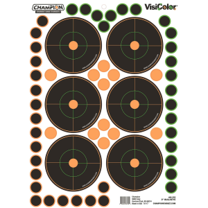 Champion Targets 46135 VisiColor Self-Adhesive Paper Pistol/Rifle Multi Color 3 in Bullseye Includes Pasters 5 Pack