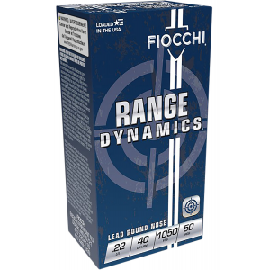 FIOCCHI 22flrn Field Dynamics High Velocity 22 Lr 40 Gr Lead Round Nose 50 Per Box/ 100 Cs