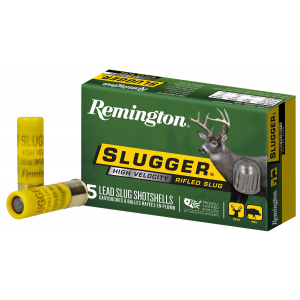 REMINGTON Ammunition 28608 Slugger High Velocity 20 Gauge 2.75 In 1/2 Oz Rifled Slug Shot 5 Per Box/ 50 Cs