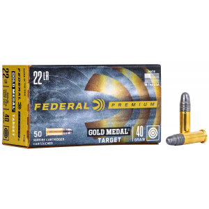 FEDERAL 719 Premium Gold Medal 22 Lr 40 Gr Lead Round Nose 50 Per Box/ 100 Cs