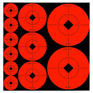 Birchwood Casey 33928 Target Spots Self-Adhesive Paper Black/Orange Bullseye 60 Targets