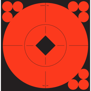 Birchwood Casey 33906 Target Spots Self-Adhesive Paper Black/Orange 6 in Bullseye Includes Pasters 10 Targets