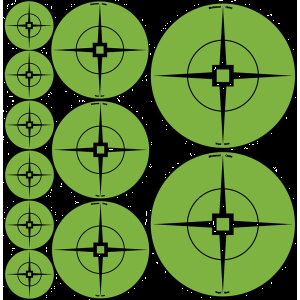 Birchwood Casey 33938 Target Spots Self-Adhesive Paper Black/Green Crosshair 60 Targets