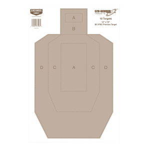 Birchwood Casey 37206 EZE-Scorer IPSC Silhouette Paper Hanging Universal 12 in x 18 in Tan 10 Pk.