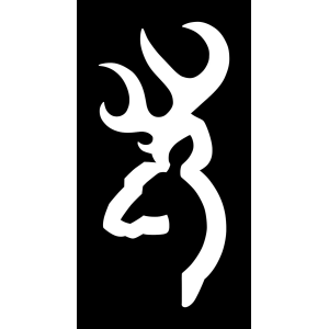 Browning 3922004716 Buckmark Decal White Vinyl Sticker 6 in - Browning