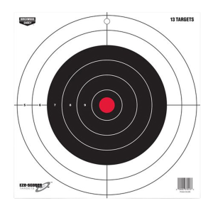 Birchwood Casey 37013 EZE-Scorer 12 in Bullseye Paper Hanging Pistol/Rifle Black/Red 13 Per Pkg