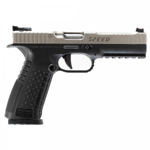 American Precision Firearms Strike One, Speed, Semi-auto, Striker Fired, Full Size, Polymer Frame Pistol, 9MM, 5 in Barrel, No Manual Safety, Matte Finish, Silver Frame and Satinless Steel Slide, Fibe - American Precision Arms