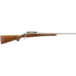 Ruger 57105 Hawkeye Hunter 6.5 PRC 3+1 22 in Threaded Barrel, Satin Stainless Steel, American Walnut Stock, Optics Ready