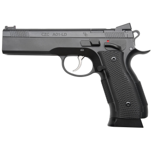 Cz Custom Shop 96336 A01-LD 9mm Luger 19+1 5 Match Grade Bull Barrel, Black Optic Cut/Serrated Steel Slide, Black Polycoat Steel Frame w/Beavertail, Black G10 Grip, Long Dustcover, Pistol - Cz-Usa