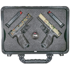 Heckler & Koch 91000016 VP9 75th Anniversary 9mm Luger 17+1 4.09 Blk Polygonal Rifling BBL, Flecktarn Camo Cera & Tropentarn Camo Cera Serrated  Slide, Blk Poly Frame w/Pic Rail, Blk Interchangeable Backstrap Grip, Ambi, 4 Mags, Pistol - Heckler & Koch