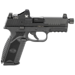 FN 66100844 509T w/Optic Sports South Exclusive 9mm Luger 17+1/24+1, 4.50 in Black Steel Threaded Barrel, Matte Black Optic Ready/Serrated Stainless Steel Slide, Matte Black Polymer Frame w/Picatinny Rail, Vortex Viper Red Dot, Pistol