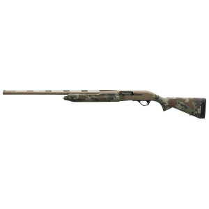 Winchester 511313292 SX4 Hybrid Hunter 12 Gauge 3.5 Chamber 4+1 2.75 28, FDE Cerakote Rec/Barrel, Woodland Camo Furniture, Fiber Optic Front Sight Left Hand, Shotgun