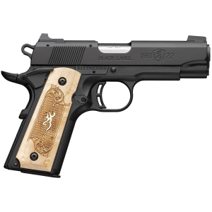 Browning 051068490 1911-22 Black Label Medallion Compact Frame 22 LR 10+1 3.63 Stainless Steel Barrel, Matte Black Serrated Slide, Matte Black Aluminum Frame w/Beavertail, Maple Medallion Grip, Rimfire Pistol - Browning