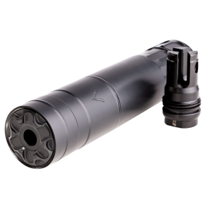 Rugged Suppressors RZR762TI Razor762 TI 30 Cal (7.62mm), Rated Up To 300 RUM, 6.40 in L Titanium, 5/8 in-24 tpi R3 Flash Hider Included - Rugged Suppressors