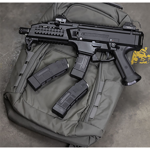 CZ-USA 91342 Scorpion EVO 3 S1 9mm Luger Caliber with 7.72 in TB, 20+1 Capacity (3), Overall Black Finish, Polymer Receiver/Grip, Includes Range Bag Backpack Right Hand - Cz-Usa