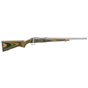 Ruger 7226 77/22 22 Hornet 6+1 18.50in Threaded Barrel, Matte Stainless Steel, Integral Scope Mount On A Solid Steel Receiver, Green Mountain Laminate Stock