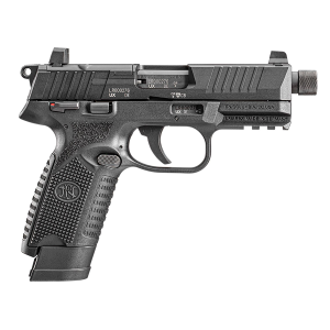 FN 66101683 502 Tactical 22 LR 10+1/15+1 4.60 Steel Threaded Barrel, Black Optic Ready/Serrated Slide & Poly Frame w/Pic Rail, Black Textured Poly Grip, Ambi, 5 Mags, Rimfire Pistol - Fn Herstal