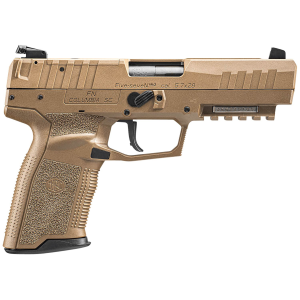 FN 66101277 Five-seveN MRD Full Size Frame 5.7x28mm 10+1 4.80 in Black Stainless Steel Barrel, FDE Optic Cut/Serrated Steel Slide, FDE Polymer Frame w/Picatinny Rail, FDE Polymer Grip, Pistol