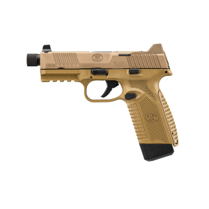 FN 66101386 545 Tactical 45 ACP 10+1 4.71 in Black Target Crown/Threaded Steel Barrel, FDE PVD Optic Cut/Serrated Slide & Polymer Frame w/Picatinny Rail, Pistol