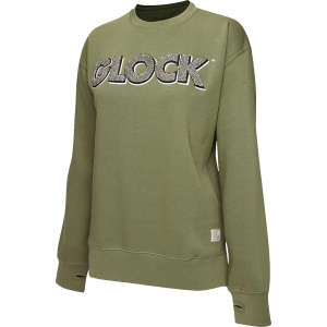 Glock AP96262 Crewneck Raglan Fleece Olive Cotton/Polyester Long Sleeve Large,Pullovers - Glock