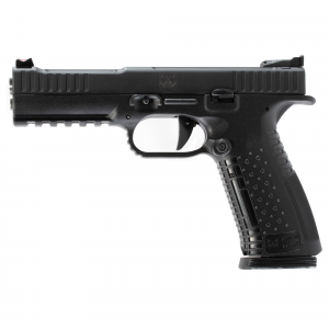 American Precision Firearms Strike One, Speed, Semi-auto, Striker Fired, Full Size, Polymer Frame Pistol, 9MM, 5 in Barrel, No Manual Safety, Matte Finish, Black, Fiber Optic Front Sight with Adjustable Rear, 10 Rounds, 2 Mags AFS1S-9-BK-10 - American Precision Arms