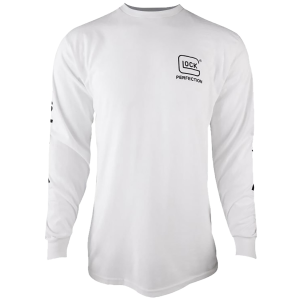 Glock AP96095 Perfection Long Sleeve Tee White Pre-Shrunk Cotton Long Sleeve XL,Graphic Tees - Glock