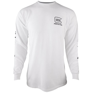 Glock AP96096 Perfection Long Sleeve Tee White Pre-Shrunk Cotton Long Sleeve 2XL,Graphic Tees - Glock