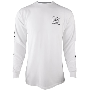 Glock AP96097 Perfection Long Sleeve Tee White Pre-Shrunk Cotton Long Sleeve 3XL,Graphic Tees - Glock