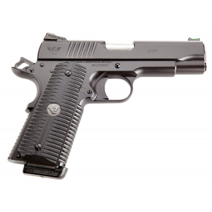 Wilson Combat ACP Commander Pistol ACPCOM45, 45 ACP, 4.25, SAO, Red Fiber Optic,  8+1 Black Armor-Tuff