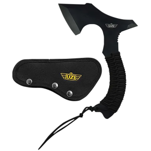 Uzi Accessories UZKAXE5 Throwing Axe 7 Plain Stainless Steel Blade, Black Paracord Wrapped Stainless Steel Handle 12.20 OAL - Uzi