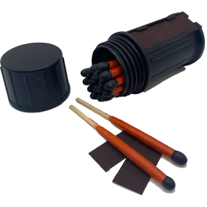 Black Beard Fire Starters MAT Stormproof Matches Black/Red 3 Long 20 Matches - Blackbeard