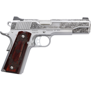 Cnc Firearms CNCPREMIER45 Kimber 1911 Premier 45 ACP 7+1 5 Stainless BBL, Stainless Engraved Scrollwork/Serr Slide, Stainless Frame, Engraved Rosewood Grip,Pistol - Cnc