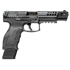 H&K 81000553 VP9 Match 9mm Luger 20+1 5.51 in Polygonal, Rifled Barrel, Black Optic Ready/Serrated w/Ports Slide & Frame w/Picatinny Rail, Black Finger Grooved Polymer Grips, Pistol