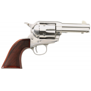 Taylors & Company 550818DE Runnin Iron 45 Colt (LC) Caliber with 3.50 Barrel, 6rd Capacity Cylinder, Overall Stainless Steel Finish, Checkered Walnut Grip & Overall Taylor Polish
