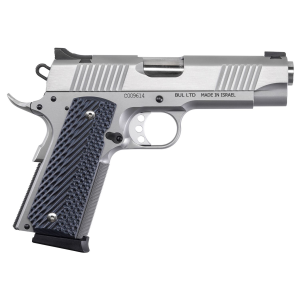 Magnum Research DE1911CSS 1911C 45 ACP 8+1, 4.30 in Stainless Steel Bull Barrel, Matte Stainless Steel Serrated Slide & Frame w/Beavertail, Black/Gray G10 Grip, Grip Safety, Right Hand, Pistol
