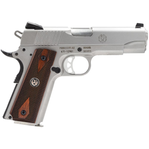 Ruger 6702 SR1911 Commander-Style 45 ACP 7+1 4.25 in Stainless Steel Barrel, Serrated Stainless Steel Slide, Stainless Steel Frame w/Beavertail, Hardwood Grip, Pistol