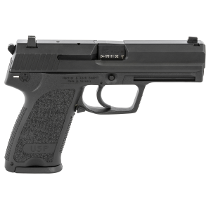 H&K 81000309 USP V1 SA/DA 9mm Luger Caliber with 4.25 in Barrel, 10+1 Capacity, Overall Black Finish, Serrated Trigger Guard Frame, Serrated Steel Slide & Polymer Grip Includes 2 Mags, Pistol